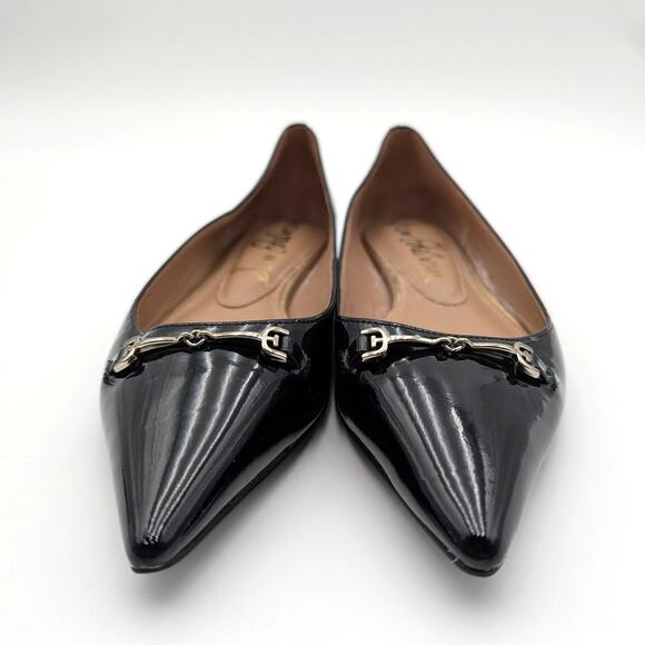 Sam Edelman Nori Pointed Toe Ballet Flat Women's Leather Black Size US7M EU37 - Picture 2 of 11